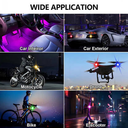 1-8pcs Wireless Remote Control 4LED Strobe Colors USB