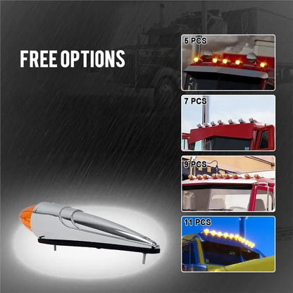 For Heavy Duty Truck 5PCS 12V Amber Roof Cab Marker Dot Compliant