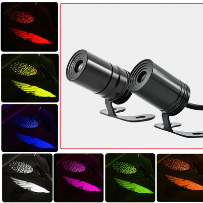 Electric Motorcycle Colorful Angel Wings Welcome Projection
