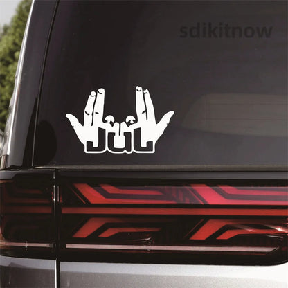 Funny Jul Finger Sticker Motorbike Bike Helmet Waterproof Vinyl