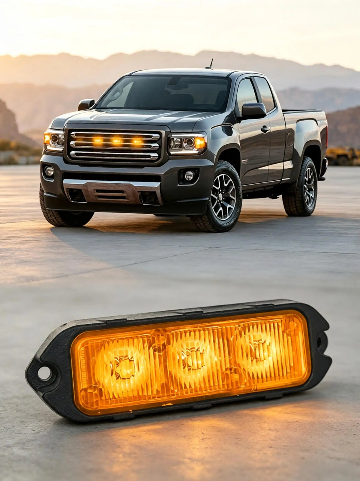 12V Amber Emergency Compact Warning Cars Trucks Construction