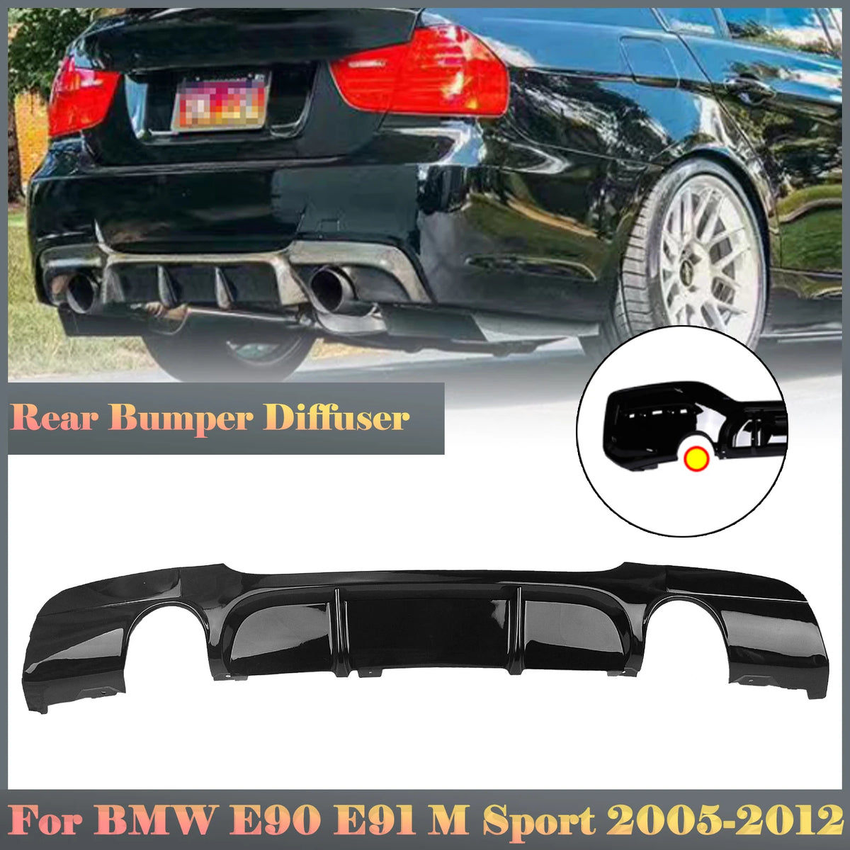 For BMW 3 Series E90 E91 Rear Bumper Diffuser Lip 318I 320I 328I