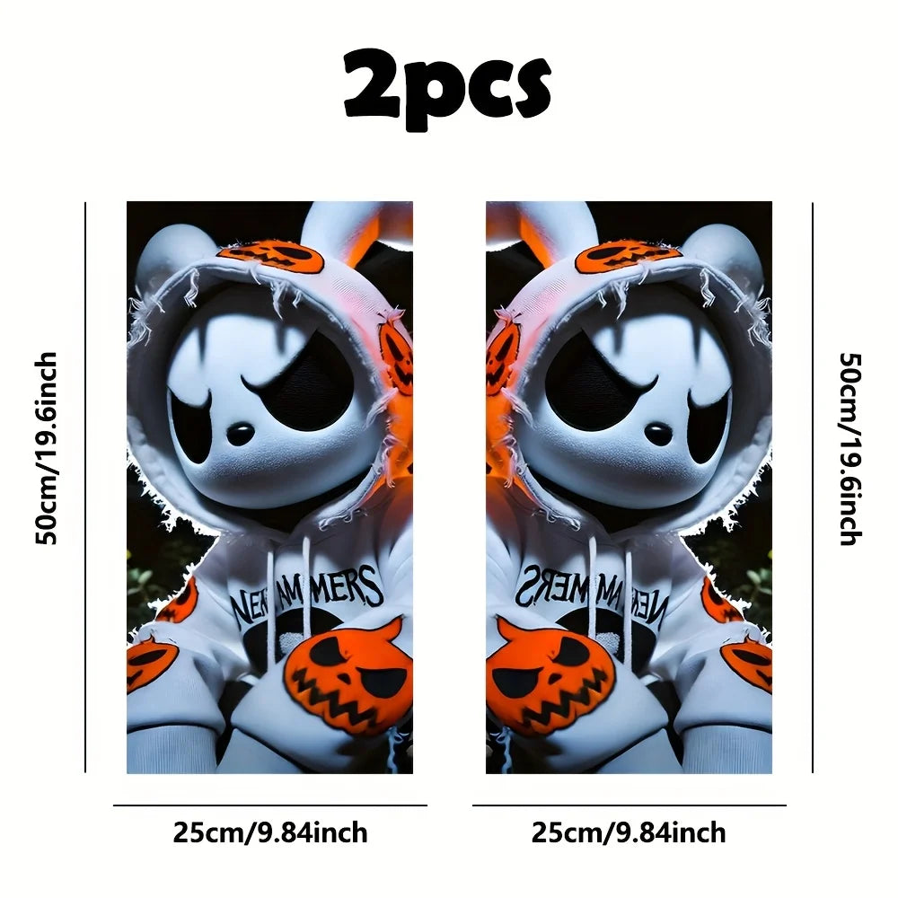 For Glass 2-piece Evil Rabbit Pattern Vinyl b-pillar Sticker