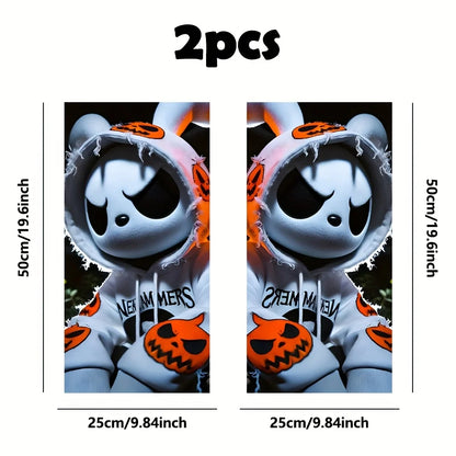 For Glass 2-piece Evil Rabbit Pattern Vinyl b-pillar Sticker