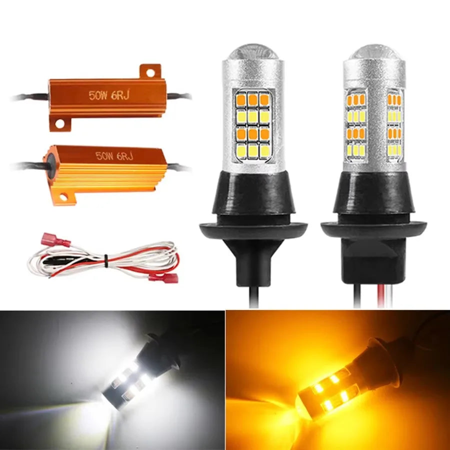 2PCS 1156 ba15s Dual Color Canbus Bulbs P21W py21w