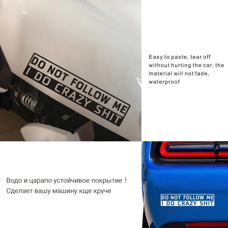 Sticker 3D Do Not Follow Me Motorcycles Reflective Custom