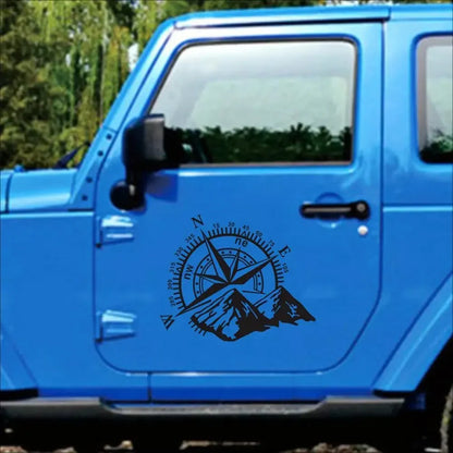 3D Sticker 4X4 Compass Rose Navigate Mountain Offroad Waterproof