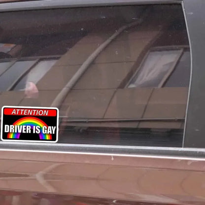 11.4x6.7cm Driver Is Gay Hood Creative Decals Both Side