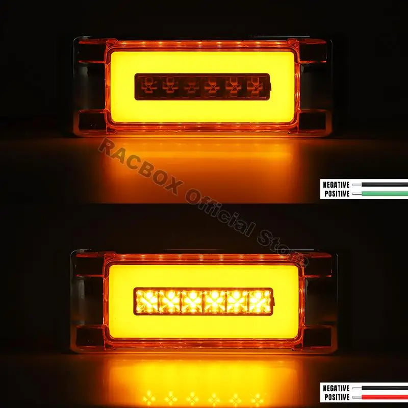 For Offroad Yellow Square Halo Side Marker Truck Trailer Rv Lorry