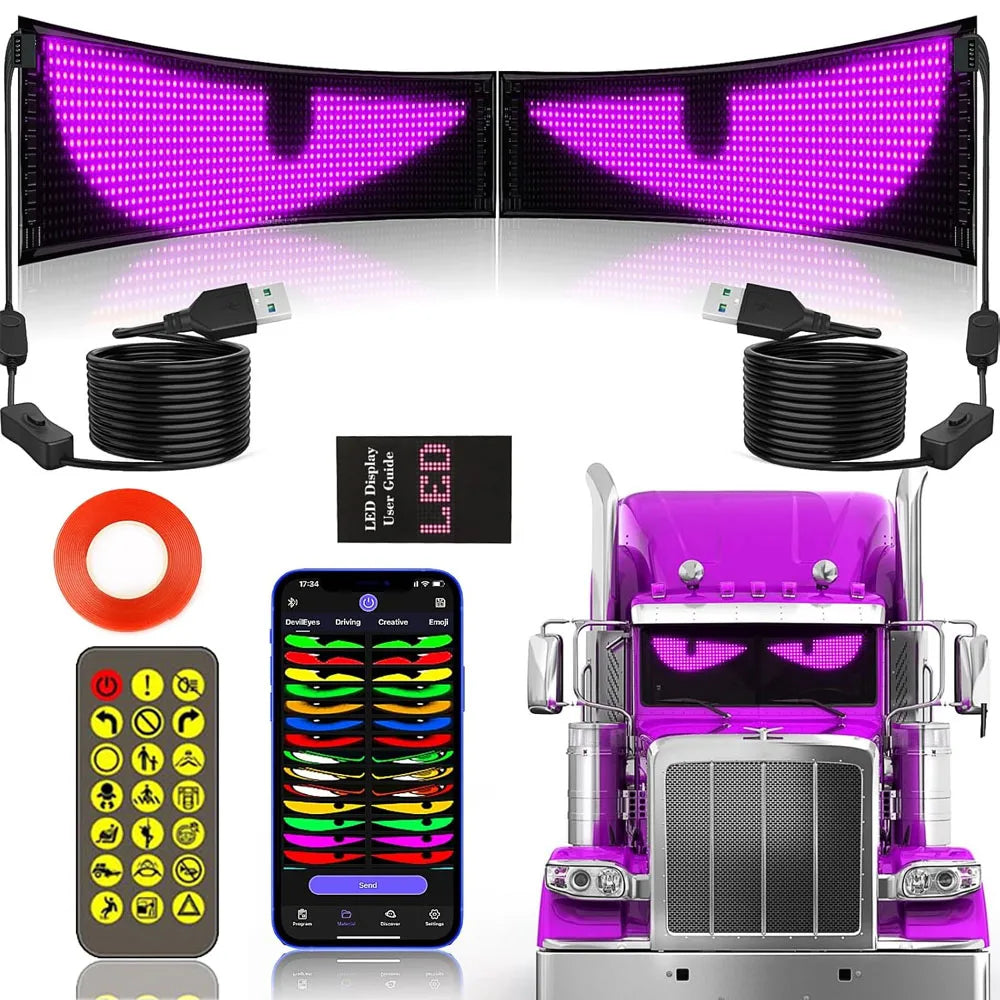 Devil Eyes Truck Full Color Windshield Programmable Display