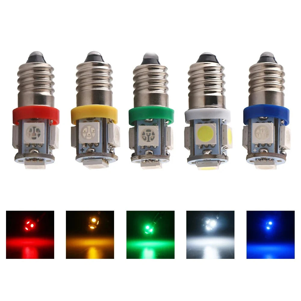 10PCS Dc 6V 6.3v 5050 5SMD E10 Bulb Old