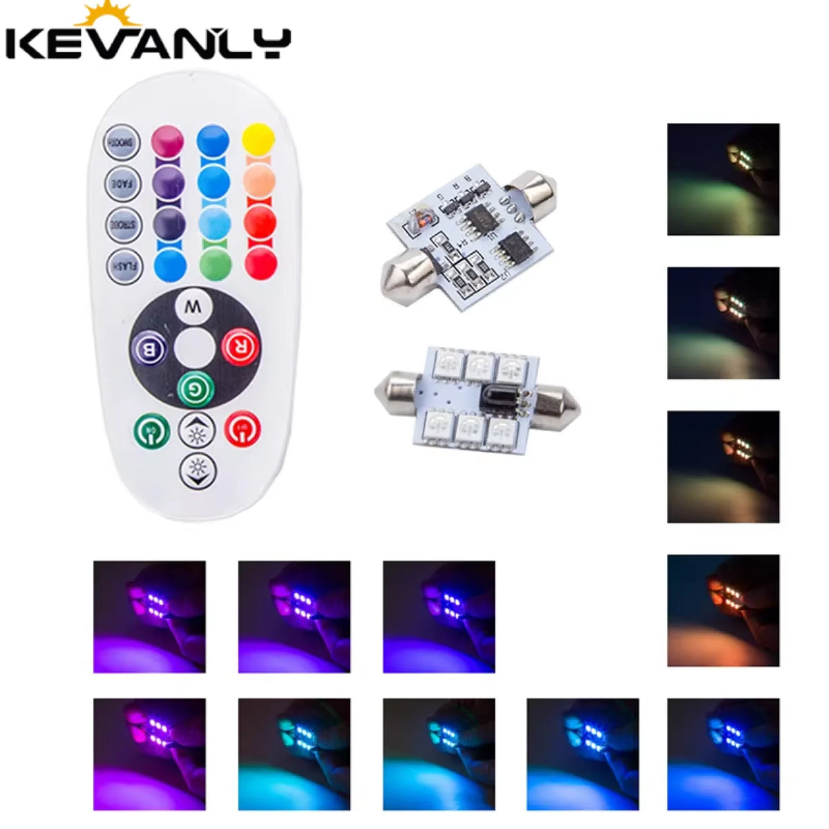 2PCS C5W RGB 41MM Error Interior Reading Clearance Bulbs