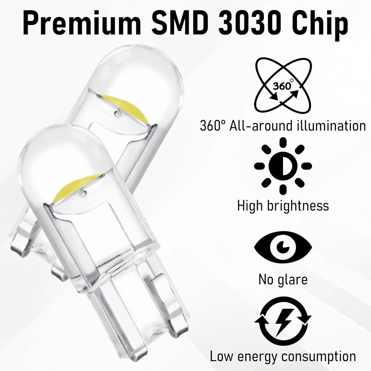 For Dome License Plate Dashboard Signal 10PCS T10 Interior Bulb