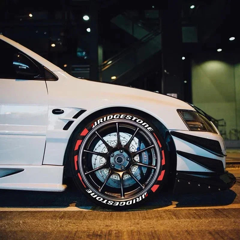 2CM Height Tire Letter Stickers 3D Rubber Waterproof Racing