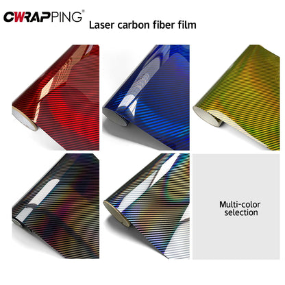 Laser Carbon Fiber Glossy Vinyl Wrap Film Body Waterproof