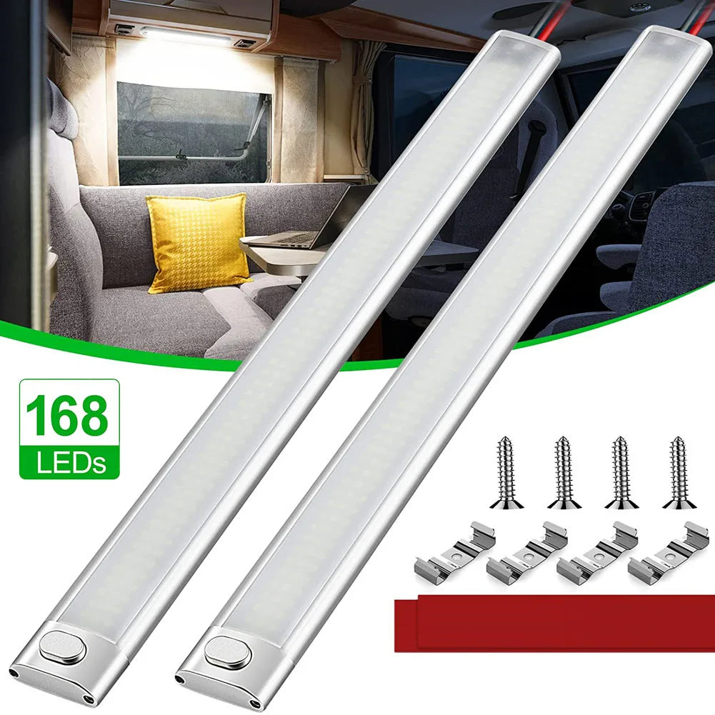 2PCS 12V Strip on-off Switch Rv Interior Bar 168leds