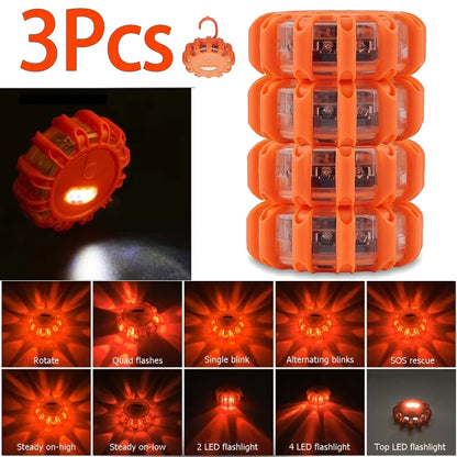 Mode Emergency USB Rechargeable Safety Warning Flashing Red