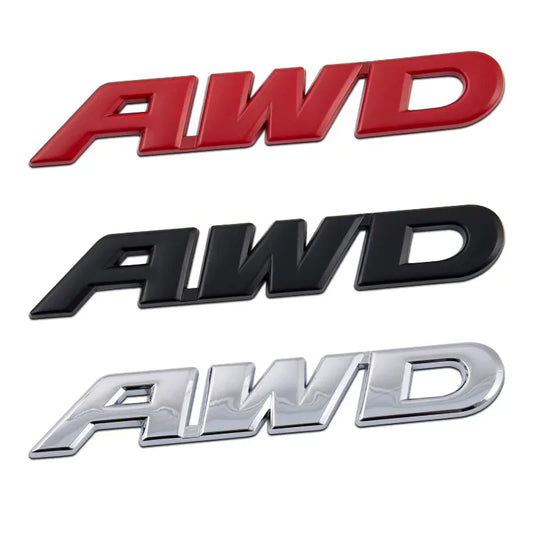 For Awd Logo Emblem Sticker Fender 3D Metal Letters Trunk Badge