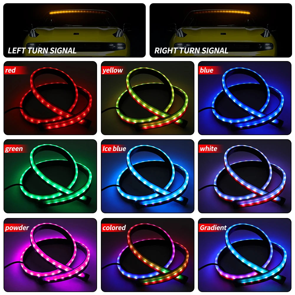 RGB Third Brake Strip Flexible Mount Stop Turn signal12v