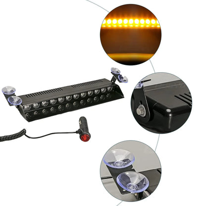 For 4" Amber White 12LED Traffic Advisor Dash Strobe Bars 12V
