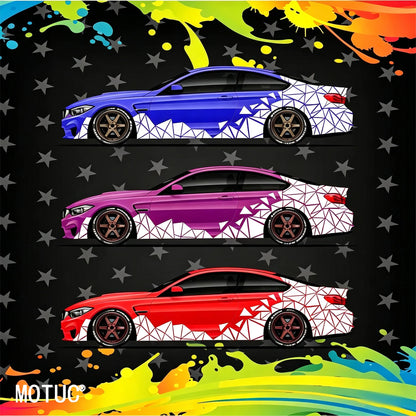 2PCS Camo large-area Triangular Body Decals Tuning Outdoor
