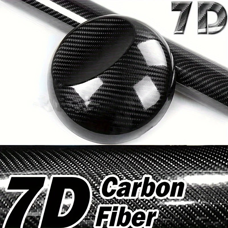 7D Carbon Fiber Film Interior Moulding Stickers Pu Leather