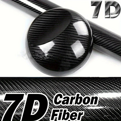 7D Carbon Fiber Film Interior Moulding Stickers Pu Leather