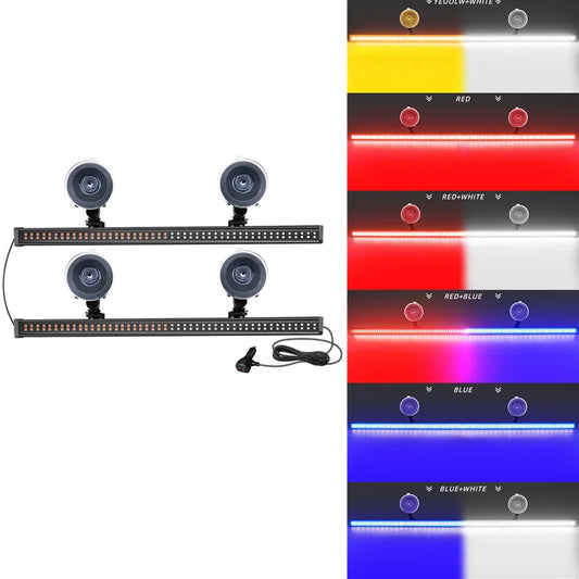2PCS Strobe 96LED Front Windshield Flash Emergency Bar SUV