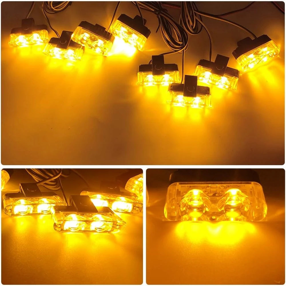 Emergency Strobe 12V Wireless Remote Control Yellow Flash Grille