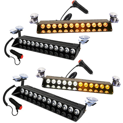 For 4" Amber White 12LED Traffic Advisor Dash Strobe Bars 12V