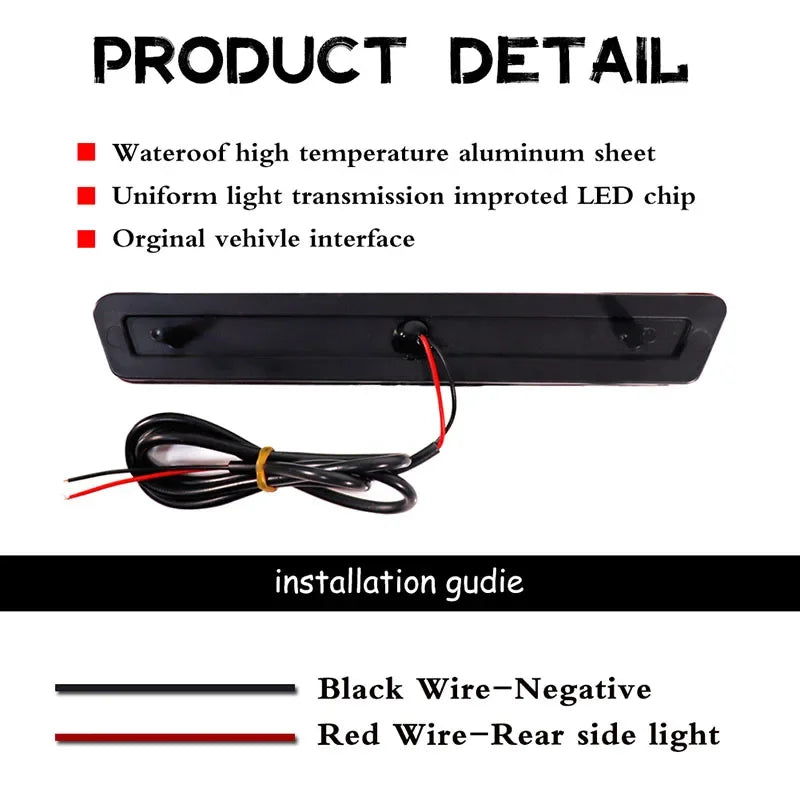 For Ford Mustang Red LED Rear Bumper Side Marker Parking Fender