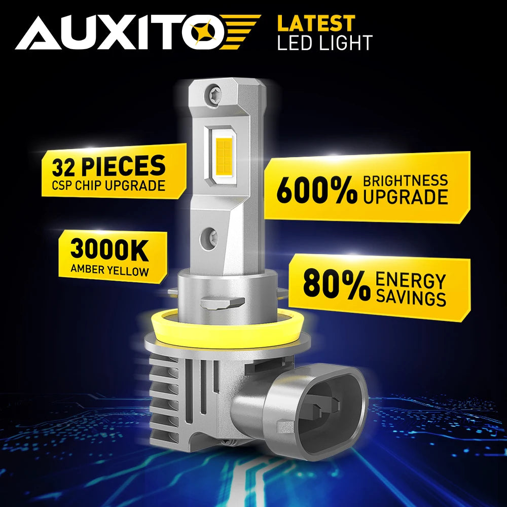 Auxito 2PCS 16000LM H8 H11 Fog Golden Yellow H16