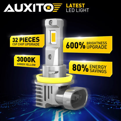 Auxito 2PCS 16000LM H8 H11 Fog Golden Yellow H16