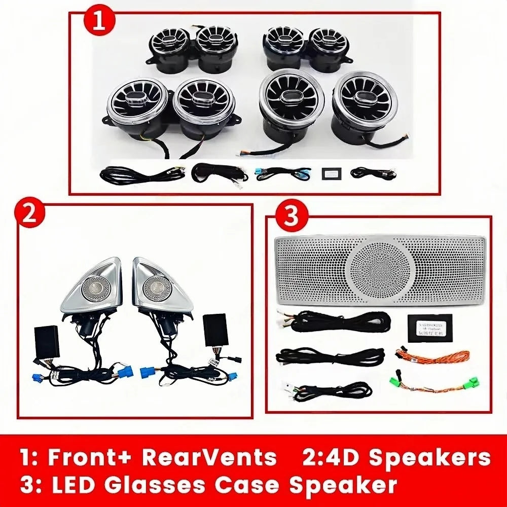 For Benz W222 S-Class S400 S450 Colors Ambient 4D Rotary Speaker