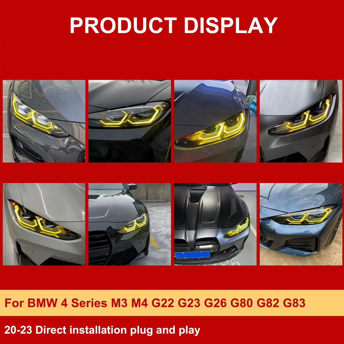 For BMW 4 Series G22 G23 Yellow Angel Eye Drl Boards G26 G80 G82