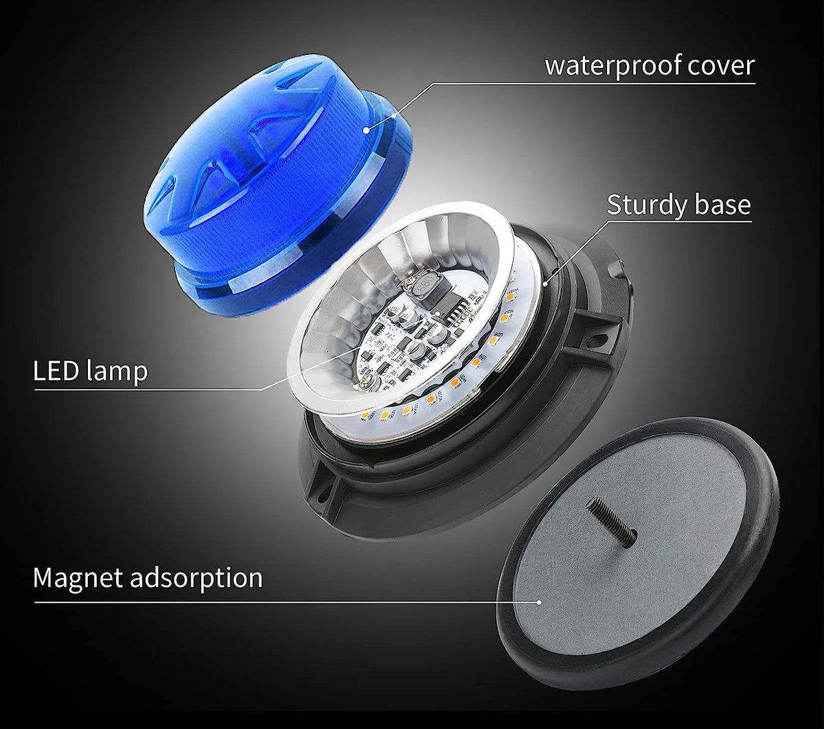 Magnetic Base Strobe 24 Leds Roof Flashing Hazard Warning