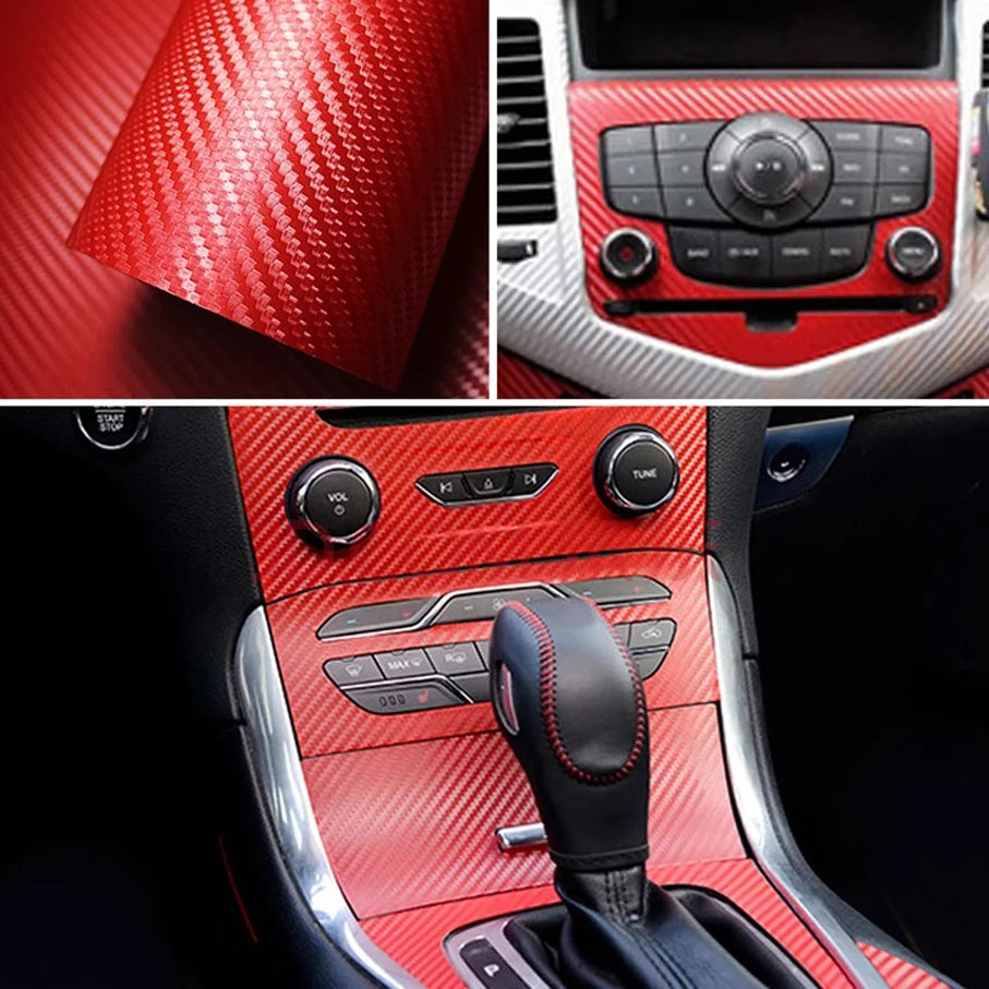Various Kinds Glossy Matte Red Vinyl Wrap 3D Carbon