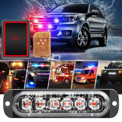 For Off-Road 4IN1 Front Grille Auxiliary Safety 12V Strobe Flash