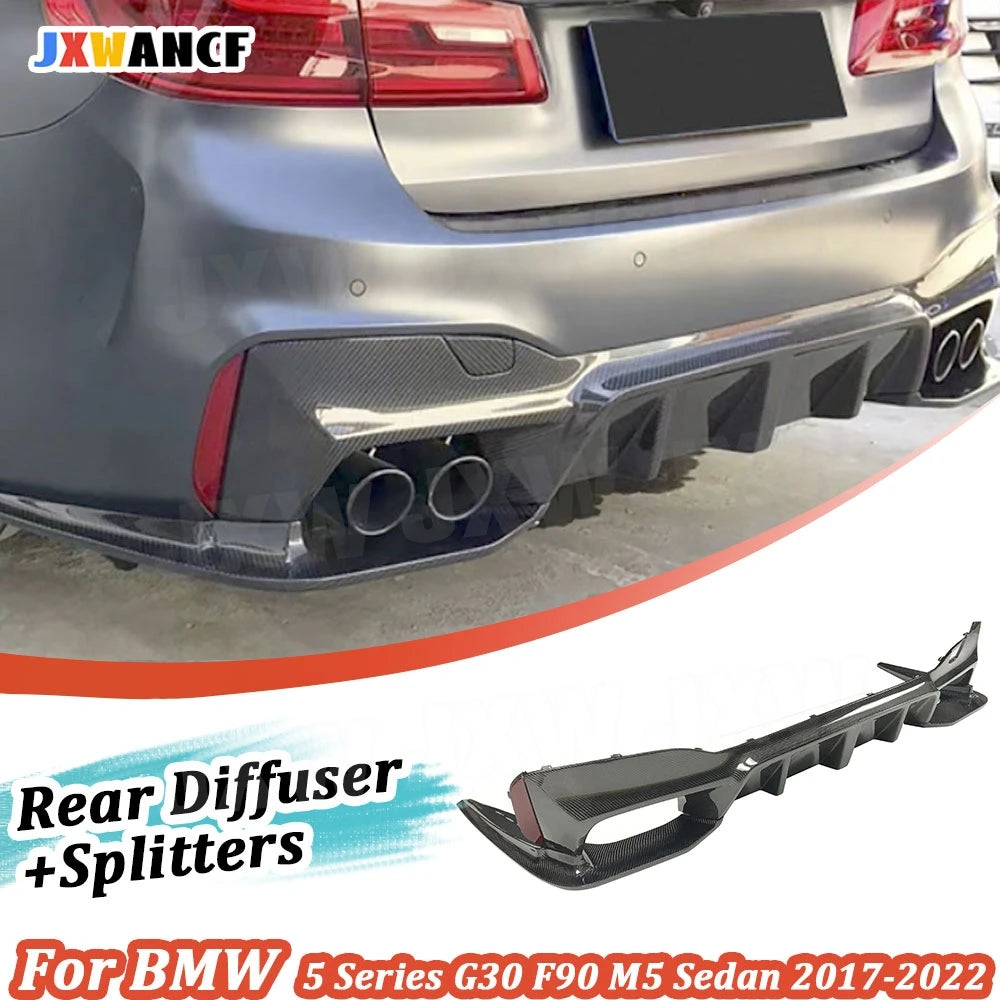 For BMW 5 Series G30 F90 Jxwancf Dry Carbon Fiber Rear Bumper