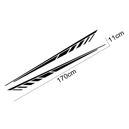 For All 2PCS Body Side Stripe Sticker Vinyl Decal Suitable Trim