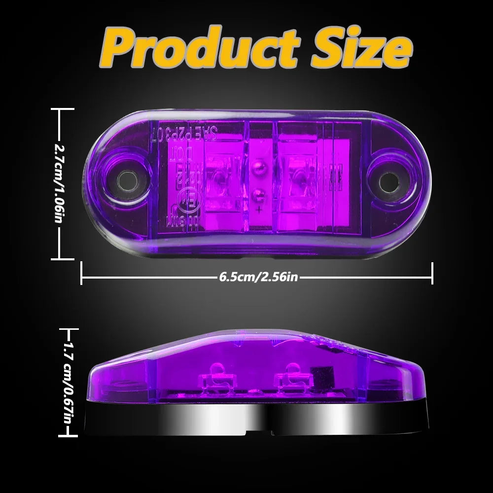For Trailer 4PCS Oval Side Marker Trucks Caravan Clearance