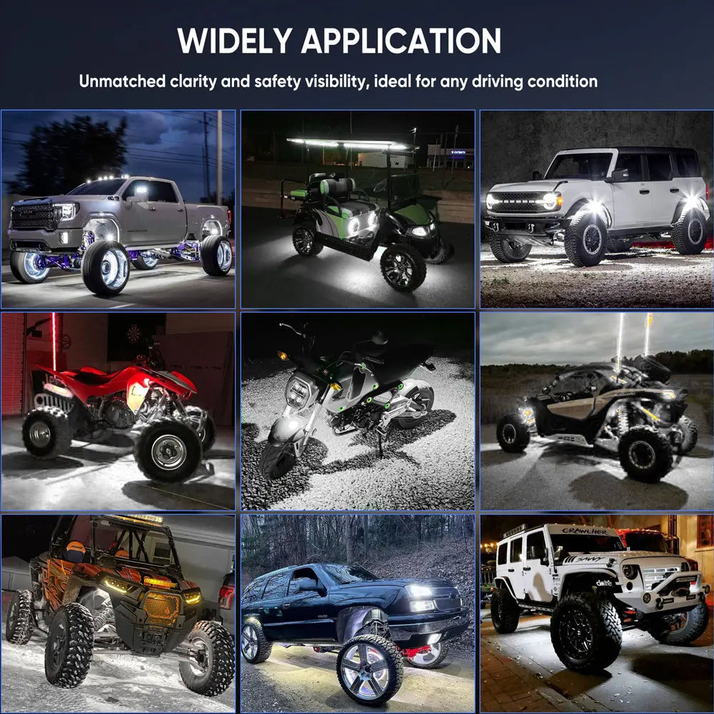 For Off-Road White Rock Truck SUV 4X4 ATV Jeep Underbody Trail
