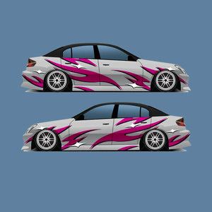 Flame Design Pattern Suitable Wrapping Sticker Side Graphic