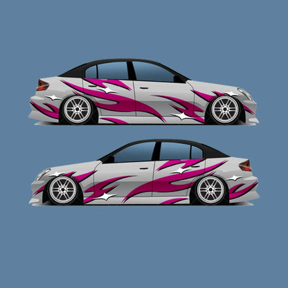 Flame Design Pattern Suitable Wrapping Sticker Side Graphic