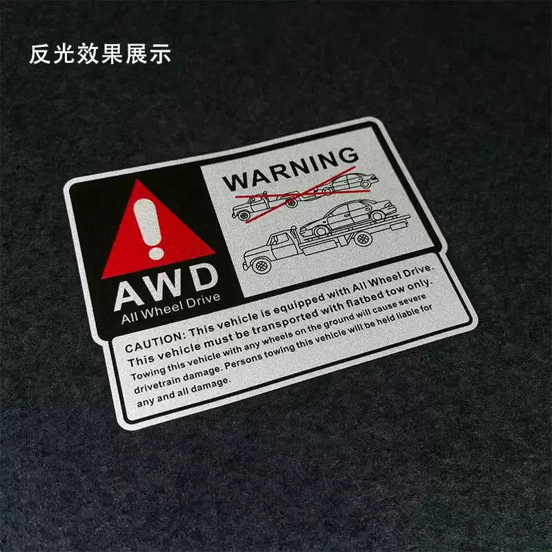 Warning Safety 4WD Sticker full-time four-wheel Drive Do Not