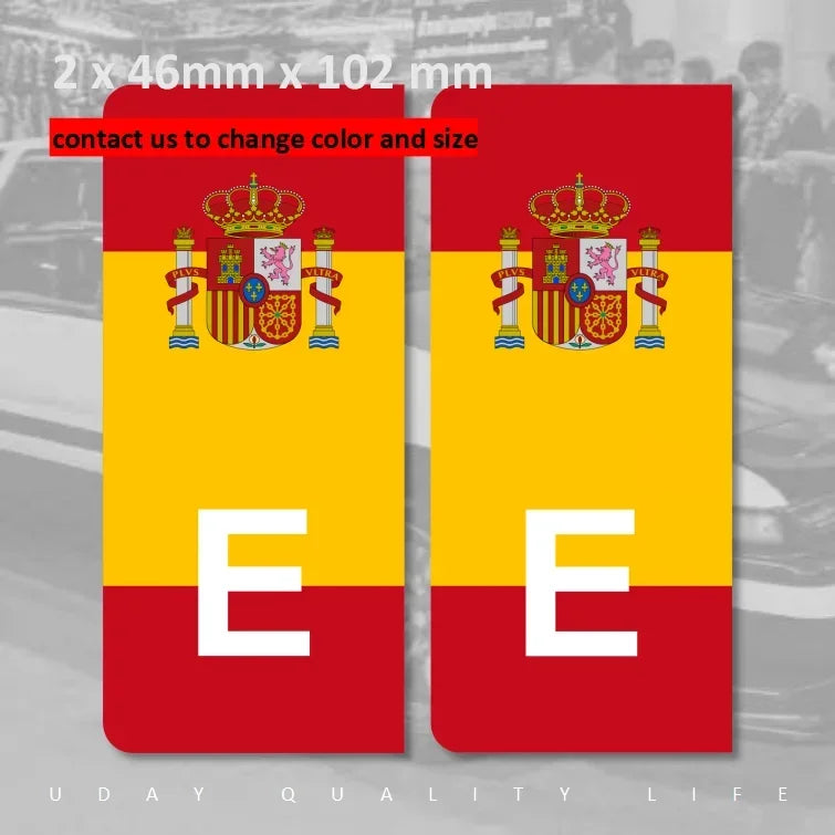 Spain E Number Plate Eu Vri Code Sticker Vinyl