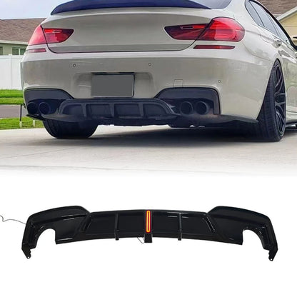 For BMW F06 F12 F13 M Gloss Black Rear Bumper Diffuser Lip Sport