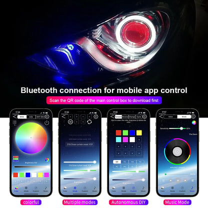 2PCS RGB Angel Eyes Halo Rings Circle Ring Fog