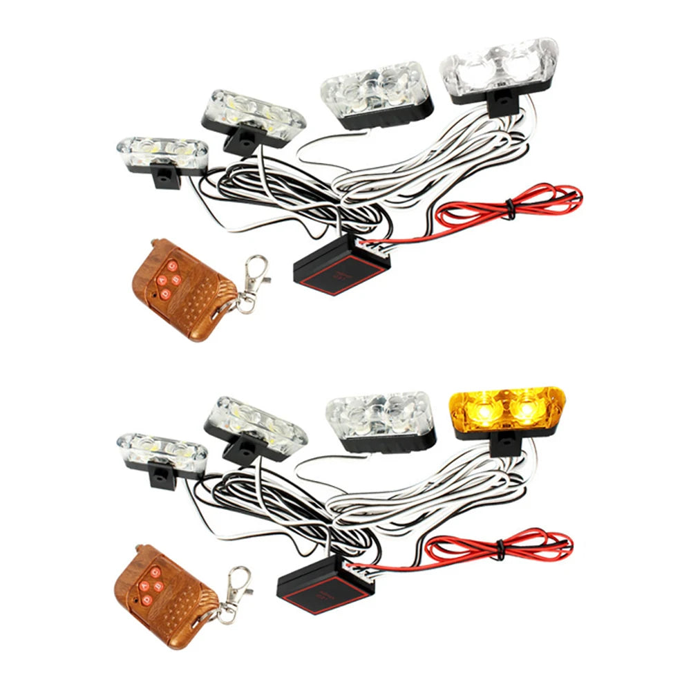 Set Strobe Warning Wireless Remote Control ABS White Yellow