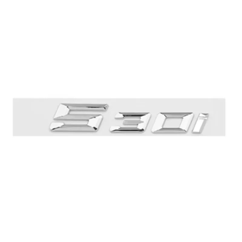 Glossy Black Chrome Silver 3D Letters Numbers 520I 525I